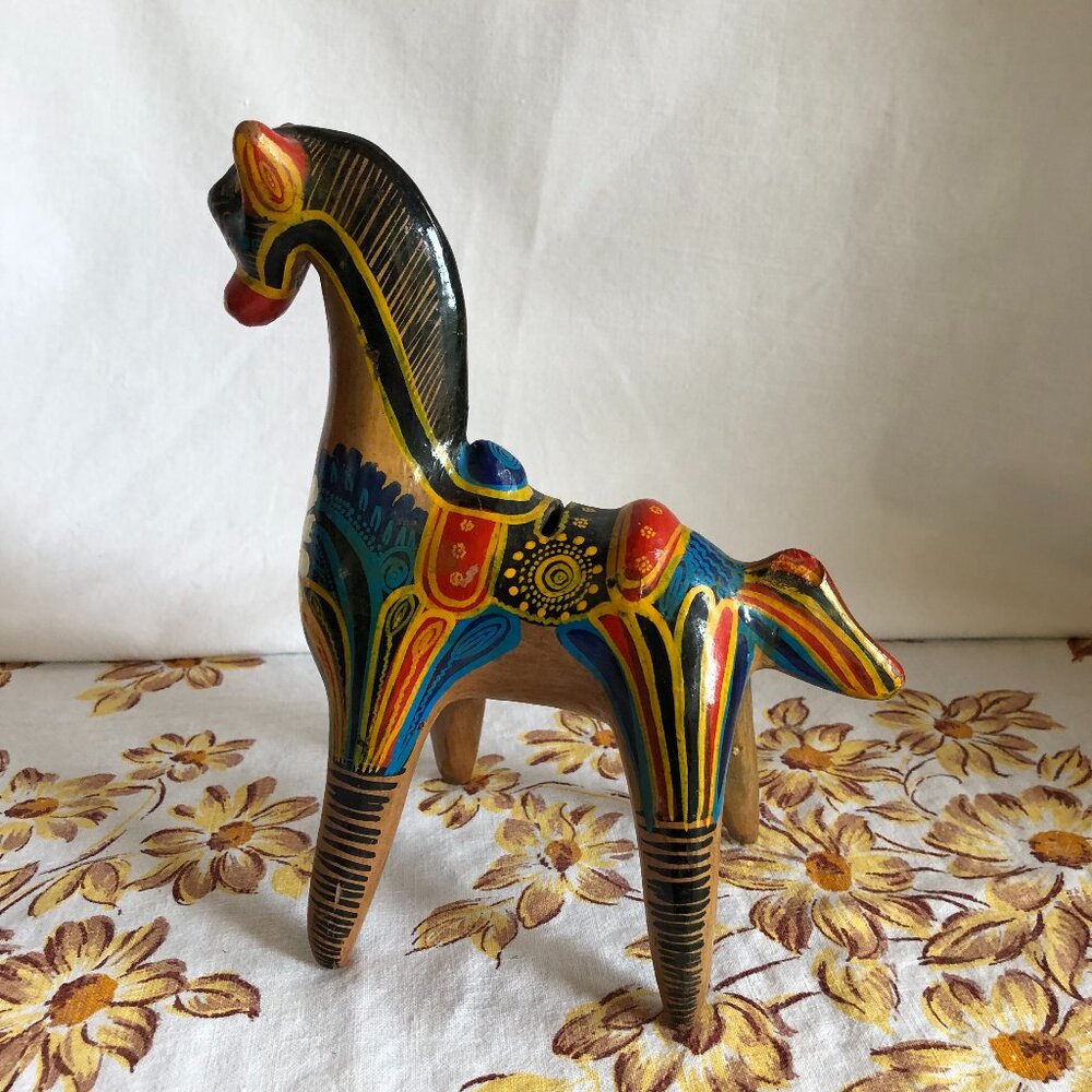 Hand-Painted Terracotta Horse Bank, Mexico